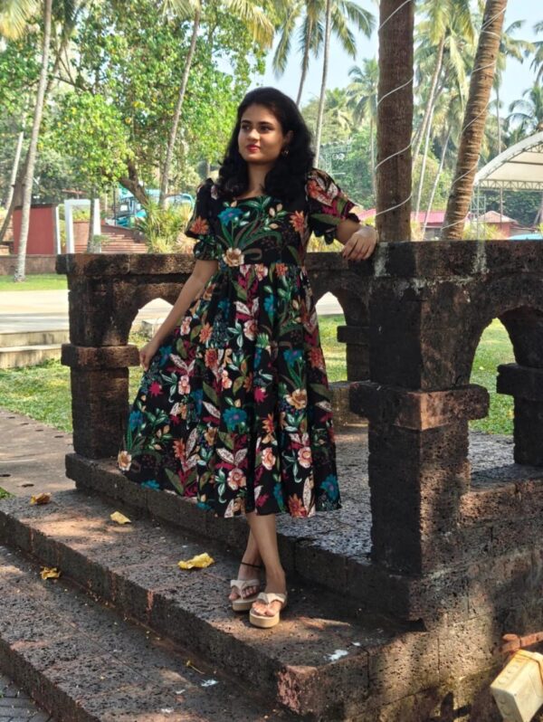 New multi flower Midi Kurti - Image 4