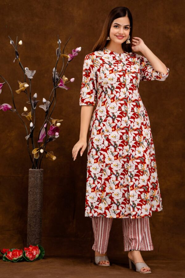 Cotton cord set kurti + plazzo - Image 4