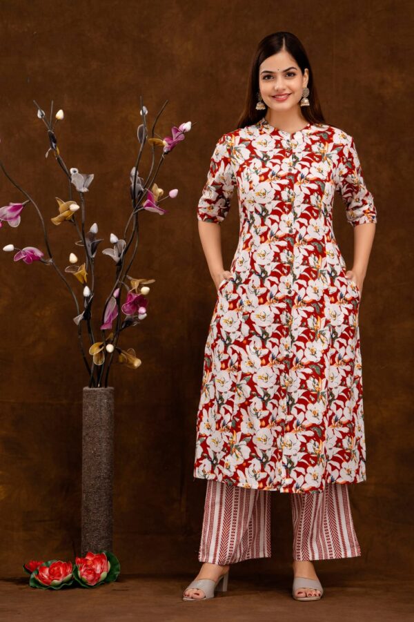 Cotton cord set kurti + plazzo - Image 5